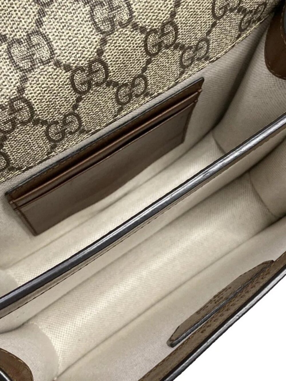GUCCI GG Supreme, Interlocking G 671620 Beige Dark Brown PVC - Shoulder Bag - Picture 15 of 15